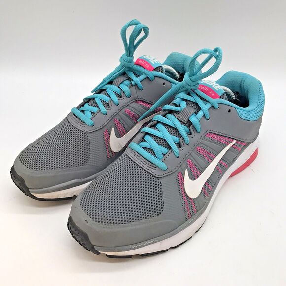Nike Dart XII Running Shoes 831535-002 Women's 8 Gray Pink Teal Lace Up Sneakers - Picture 3 of 12